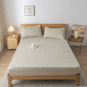 Ultrasonic Waterproof Embroidered Mattress Protector –  Elastic Band & Deep Pocket Design