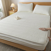 Ultrasonic Waterproof Embroidered Mattress Protector –  Elastic Band & Deep Pocket Design