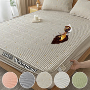 Ultrasonic Waterproof Embroidered Mattress Protector –  Elastic Band & Deep Pocket Design