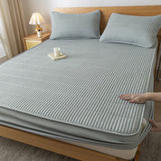 Ultrasonic Waterproof Embroidered Mattress Protector –  Elastic Band & Deep Pocket Design
